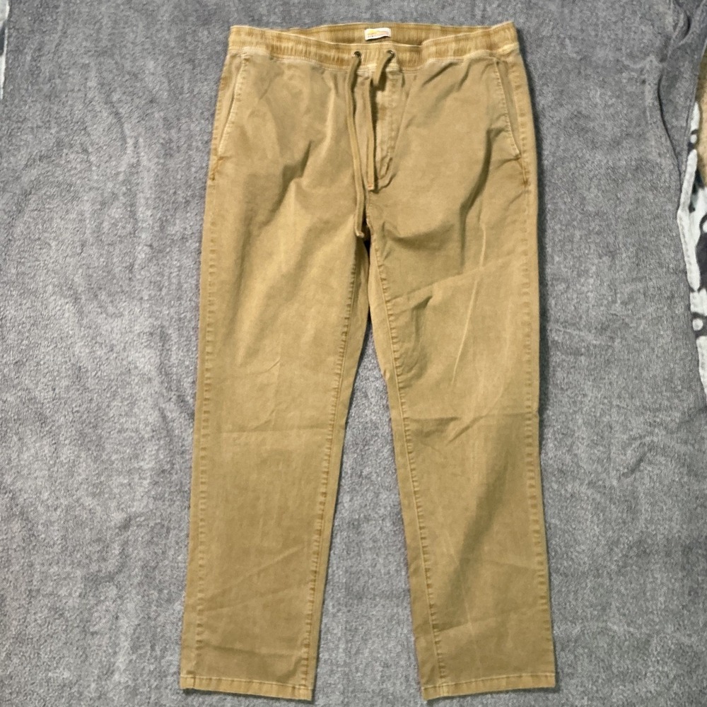 Orvis Jackson Stretch Canvas Pants Mens L 30 Khaki Tan Elastic Waist 299535